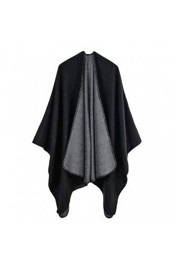 SJTJSPX Poncho Châle Femme Cape Écharpe Elégant Poncho Mexicain Cachemire Manteux Hiver Automne Chaud Ouvert à Carré Foulard 