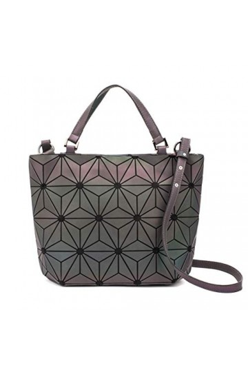 Chenrry Géométrique Sacs à Main pour Femme Bourse Lumineuse Sac Holographique Poignée Supérieure Fermeture à Glissière Sacs à
