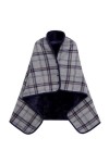 JFAN Poncho Femme Polaire Hiver Chaud Couvertures Portables avec Boutons Châles Femme Cape Plaid Vert foncé