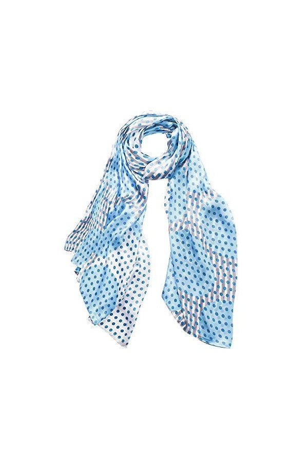 LDCSA Foulard Femme Écharpe Satiné Grand Etole/Châle Mode Cadeau XXL 180 X 90cm Point Rose 