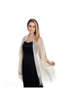 TOEECY Châle Écharpe Étole Métalliques Étincelants pour Femme avec Châle Boucle Léger Doux Foulard Élégante Chatoyantes Etole