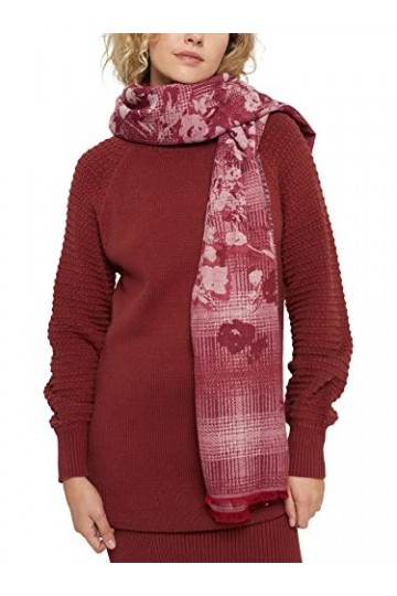 Esprit Accessoires 111ea1q303 Écharpe tendance, rouge Foncé, Taille unique Femme