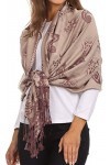 Sakkas CHS157 Ananda Lotus Flower Pashmina/Châle/Pèlerine/Étole Paisley Scintillant - Brun - One Size