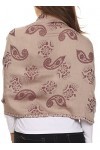 Sakkas CHS157 Ananda Lotus Flower Pashmina/Châle/Pèlerine/Étole Paisley Scintillant - Brun - One Size