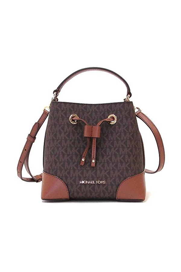 Michael Kors XS Suri Mini seau à bandoulière avec cordon de serrage 35F2GM9M1B PVC, marron
