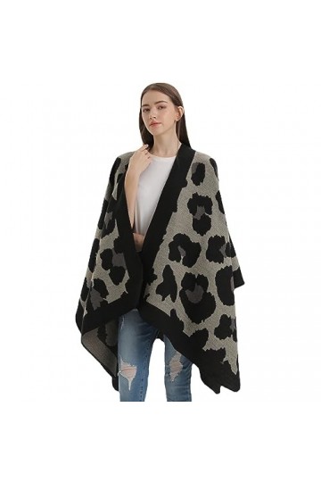 SJTJSPX Poncho Châle épaule pour Femme Cardigan à Devant Ouvert Rétro Cape Réversible Couverture Imprimée Tartan Chaud Écharp