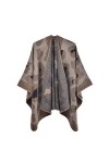 SJTJSPX Poncho Châle épaule pour Femme Cardigan à Devant Ouvert Rétro Cape Réversible Couverture Imprimée Tartan Chaud Écharp