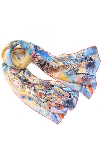 prettystern 160cm Femme Écharpe Foulard en Soie D´art Tableau Peinture Wassily Kandinsky place Rouge à Moscou P814