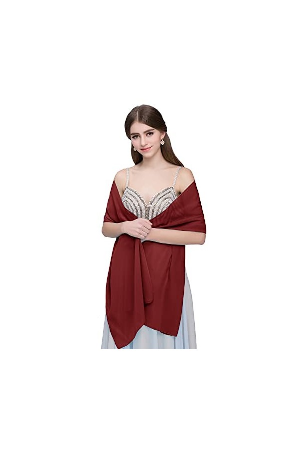 TOEECY Châle Écharpe Étole en Mousseline de Soie Femme Léger Doux Foulard Élégante Etole pour Soirée Cérémonies Fêtes Mariage