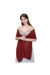 TOEECY Châle Écharpe Étole en Mousseline de Soie Femme Léger Doux Foulard Élégante Etole pour Soirée Cérémonies Fêtes Mariage