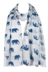 GFM® Écharpe ou châle imprimé éléphant ELSCF , Elshl-ghnl-bleu marine, L