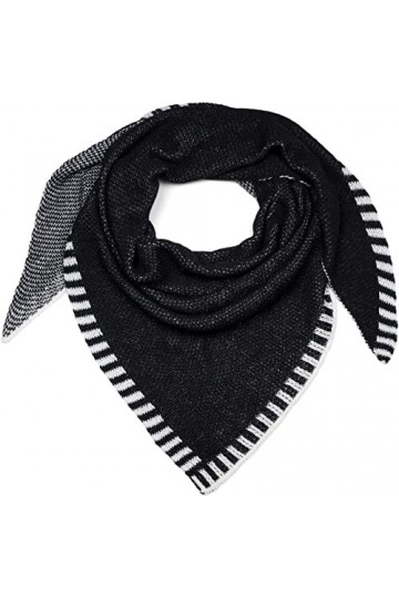 styleBREAKER Femme XXL Tricot Écharpe Triangle avec motif tricoté bicolore, Maxi, Triangle, chaude hiver 01020043, couleur:No