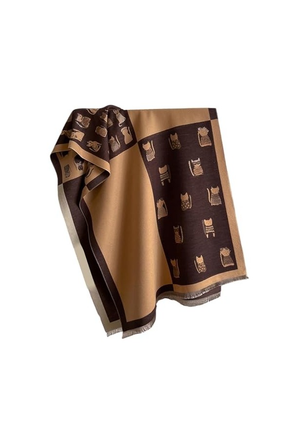 GFM® Châle pashmina imprimé chats en cachemire pour lautomne et lhiver CTSHL , Ctshl-a-02, L