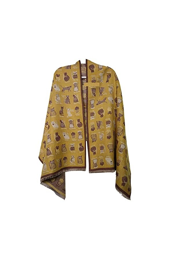 GFM® Châle pashmina imprimé chats en cachemire pour lautomne et lhiver CTSHL , Ctshl-a-02, L