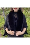Geagodelia Poncho Cape à Col Roulé pour Femme Châle Hiver Chaud Pull Tricoté Manteau Cardigan Chic à Franges Noir Fausse Fou