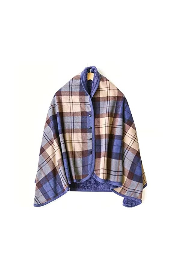 HEFUTE Écharpe de Couverture Multifonctionnelle à Carreaux Double Couche Châle Écharpe de Couverture Chaude dhiver pour Homm