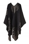 Comilaka Femme Poncho Châle Ouvert Cape Elégant Wrap Echarpe Epaisse Poncho Cardigan Foulard Manteau Automne Hiver