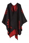 Comilaka Femme Poncho Châle Ouvert Cape Elégant Wrap Echarpe Epaisse Poncho Cardigan Foulard Manteau Automne Hiver