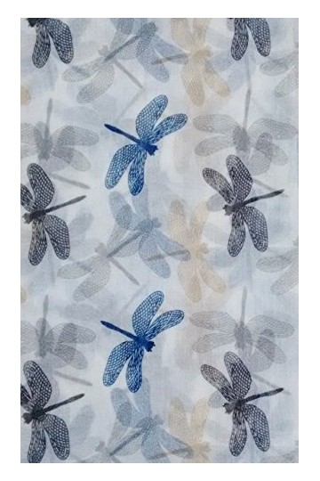 GlamLondon Foulard Femme Chic Imprimé Libellule - Blanc - Large