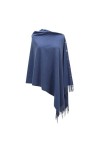 CARCOS Femmes Poncho Cape avec Franges Bouton Couverture Wrap Écharpe Châle Cardigan Chaud pour Autumn Hiver Printemps Violet