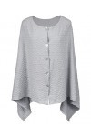DiaryLook Poncho châle polyvalent pour femme avec boutons sensation cachemire, Gris cachemire., taille unique