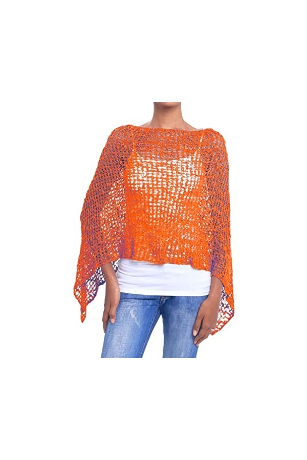 JOPHY & CO. Poncho pour femme, en maille à effet tricoté, couvre-épaules, au crochet, été et printemps, pour femme, léger et 