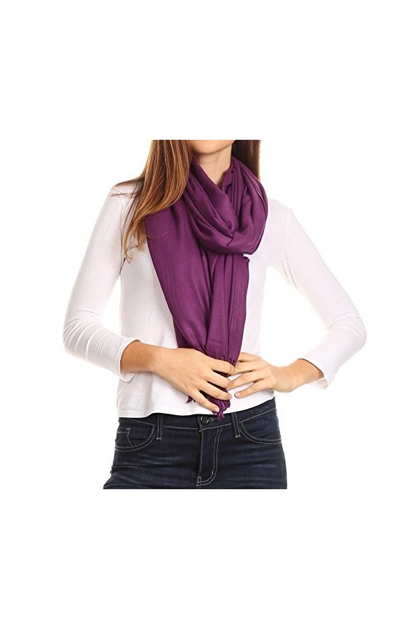 Sakkas 1746 - Châle/écharpe à franges en cachemire irlandaise super doux et doux au toucher - GreyBigSquare - OS