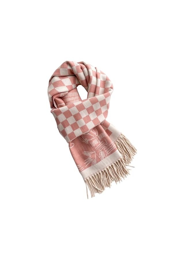 Fusehngre Echarpe Femme Hiver Automne Epais Chaud Tricot Long Châle Plaid Sentiment de cachemire Epais Couverture 65 x 190 cm