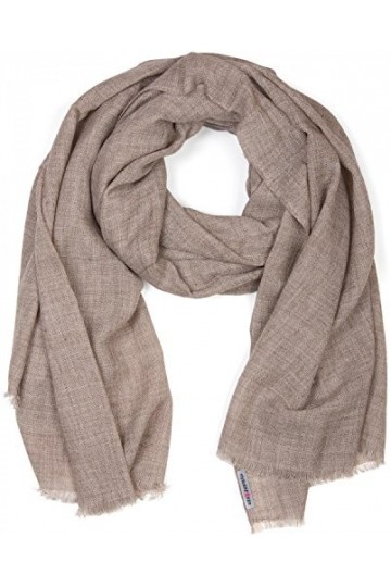 styleBREAKER Foulard uni en juste effet tissé avec de petites franges, unisexe 01018092, couleur:Beige