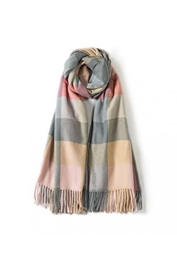 Villand Écharpe en laine pour femme - Écharpes chaudes dhiver à carreaux pour femme, grands châles et écharpes doux et épais