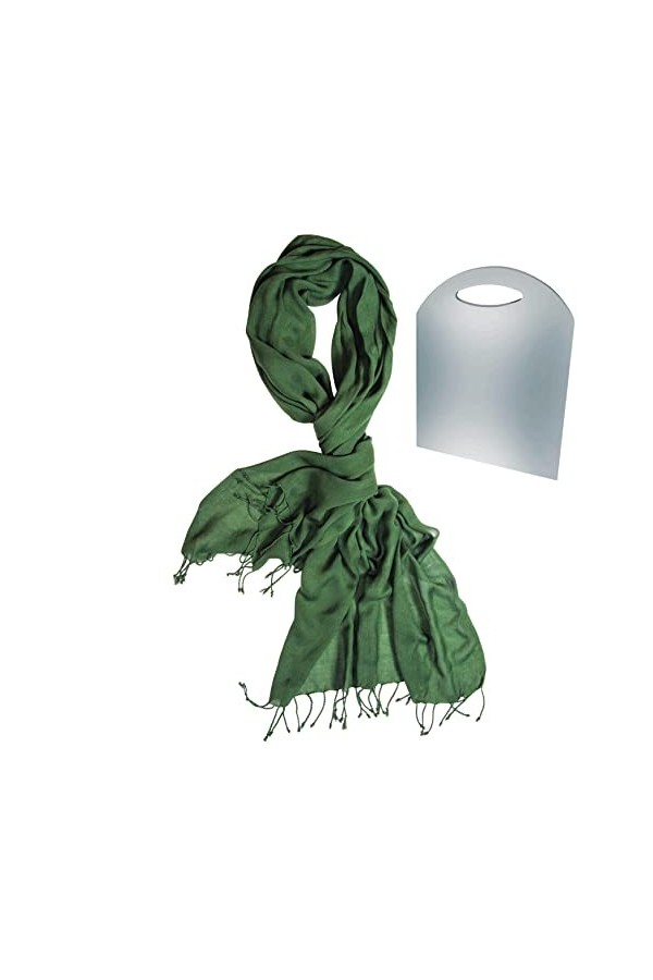 BEAT Châle Unisexe 100% Cashwear Lisse Design Collection 70 x 180 cm +FR cm Vert