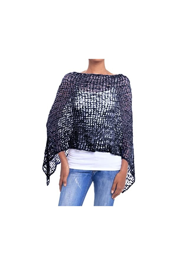 JOPHY & CO. Poncho pour femme, en maille à effet tricoté, couvre-épaules, au crochet, été et printemps, pour femme, léger et 