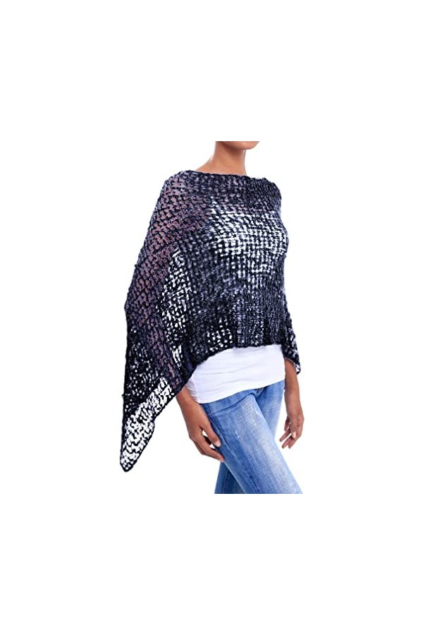 JOPHY & CO. Poncho pour femme, en maille à effet tricoté, couvre-épaules, au crochet, été et printemps, pour femme, léger et 