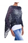 JOPHY & CO. Poncho pour femme, en maille à effet tricoté, couvre-épaules, au crochet, été et printemps, pour femme, léger et 