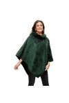 Glamexx24 Poncho de Fourrure dhiver élégant pour Femmes col Rond Veste épaisse Cape Chaude Fourrure tricotée,Gris,Taille uni