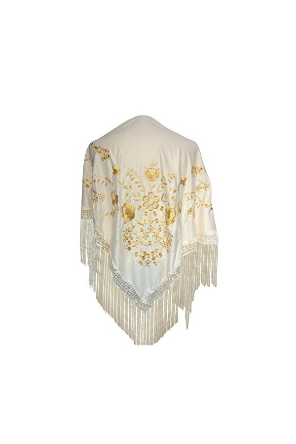 La Senorita Foulard Ceinture Chale De Danse Flamenco Broderie Frange blanc
