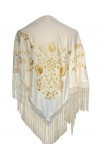 La Senorita Foulard Ceinture Chale De Danse Flamenco Broderie Frange blanc