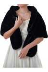 Genglass sans manches en fausse fourrure châle de mariage enveloppes de fourrure et châles étole de fourrure de mariée pour l
