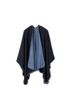 Lindoro Cape de poncho châle ouvert sur le devant pour femme, couleur unie, Cardigan dhiver chaud chandails pashmina châle, 