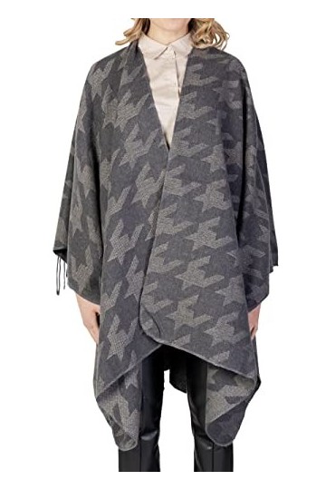 Only ONLVIVIAN Life Frill Poncho CC Pull en Laine, Pure Cachemire/Détails : Motif Houndtooth, Taille Unique Lot de 30 Femme