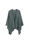 Ritera Femme Bouton tricoté Poncho Couverture Châle Cape Cardigan Wrap Écharpe Taille Unique Poncho avec Boutons