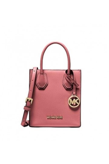Michael Kors – Sac à bandoulière Mercer en cuir grainé, taille XS, Rose Tea 