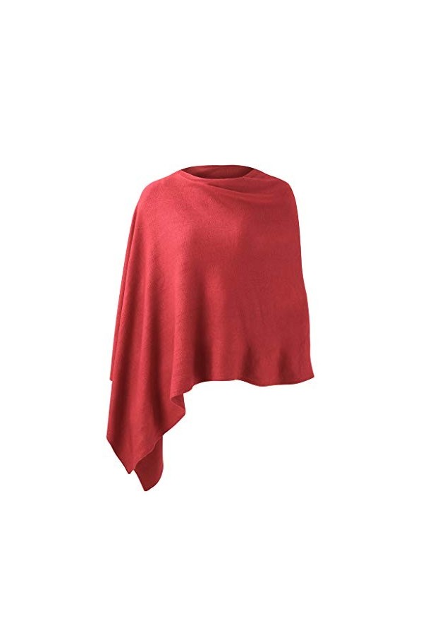 Poncho léger et solide en tricot pour femme, bleu sarcelle, S/L
