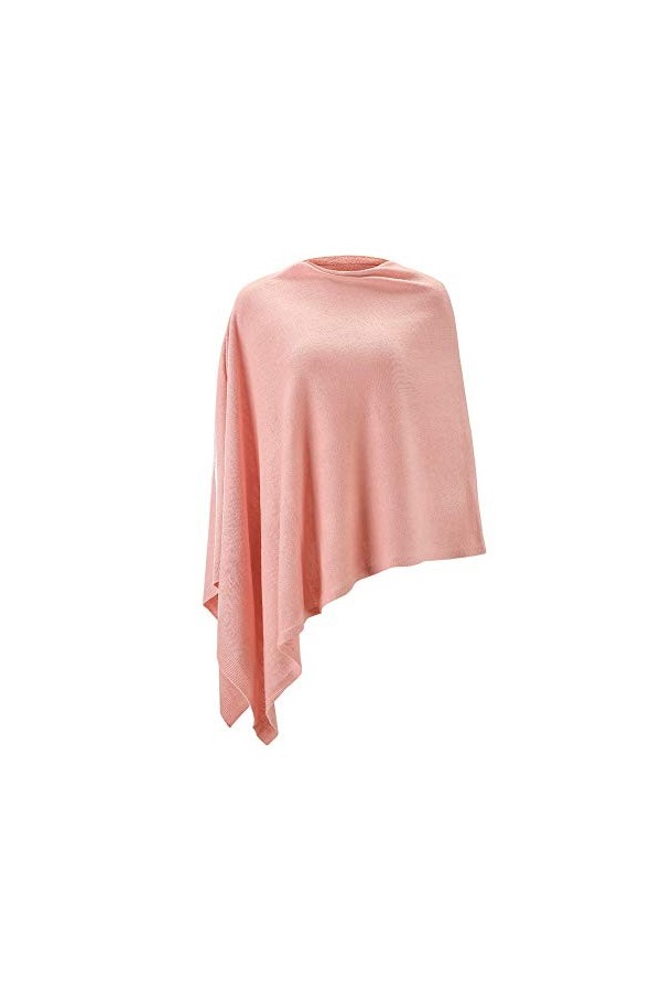 Poncho léger et solide en tricot pour femme, bleu sarcelle, S/L