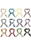 Lamdgbway 12 pcs Hairband Head Scarf Handbag Ruban Neckerchief Scarf pour les femmes
