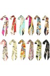 Lamdgbway 12 pcs Hairband Head Scarf Handbag Ruban Neckerchief Scarf pour les femmes