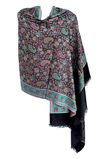 Rastogi Handicrafts Châles pour Femme/Tissu – Enveloppes en viscose Cachemire travail pleine taille - Rouge - Taille Unique