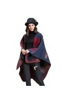 MEOKEY Poncho Femme Oversize Bloc de Couleur Épaissie Elégant Châle Cape Hiver 130x150cm