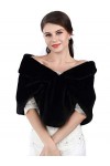 Handcess Châle en fausse fourrure pour femme 1920 pour mariée et fille, gris, taille unique