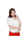 Combinaison de mariée, en fourrure synthétique, châle, cape, col chaud, pour mariage, soirée, convient à l’automne et l’hiver